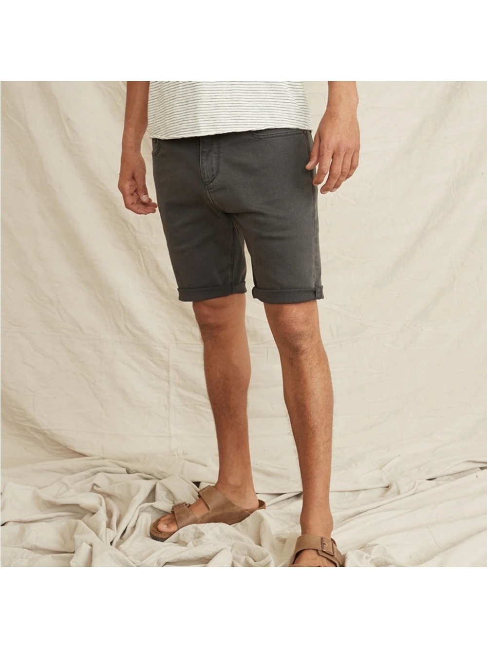 Marine Layer dock short faded gray original slim size 32